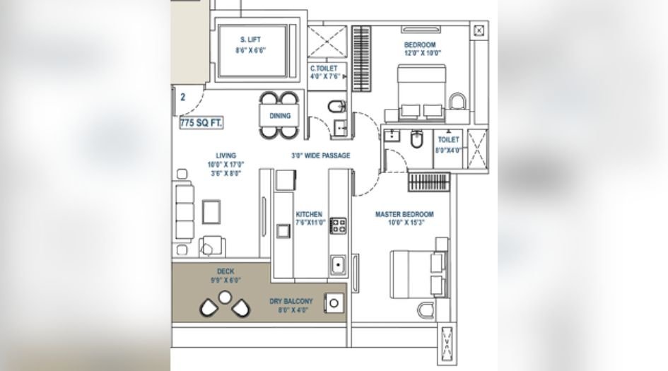 Swaroop-Grandeur-Gallery-2BHK-775sqft-UnitPlan